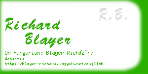 richard blayer business card